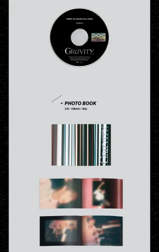 Vista 2 de ONEWE Gravity 1st English Full Album FoldedPoster on pack+Cartel de letras+Photobook+Marcador+Tarjeta fotográfica grande+Postal