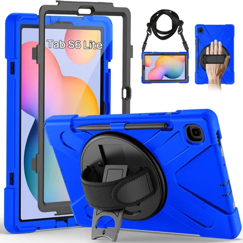 Vista 12 de Gerutek Funda para Samsung Galaxy Tab S6 Lite de 10.4 pulgadas 2024/2022/2020, funda protectora de cuerpo completo con protector de pantalla