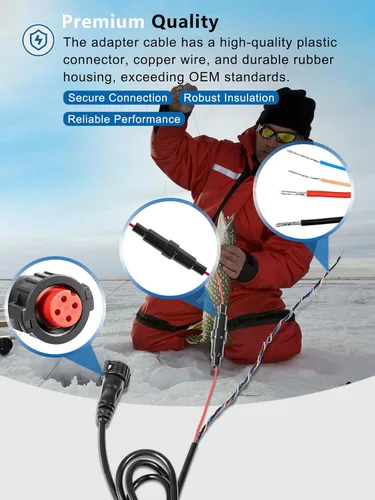 Vista 4 de 010-12445-00 Cable de alimentación/datos roscado de 4 pines para Garmin echoMAP Chirp, ECHOMAP Plus UHD, GPSMAP, Panoptix