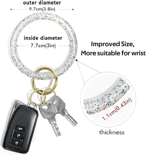 Vista 2 de Townshine - Llavero de pulsera de silicón para mujeres y niñas