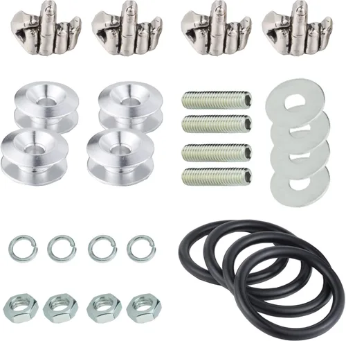 Vista 4 de Tornillos de aluminio frío para parachoques de liberación rápida para parachoques de coche, 4 piezas (plateado 1)