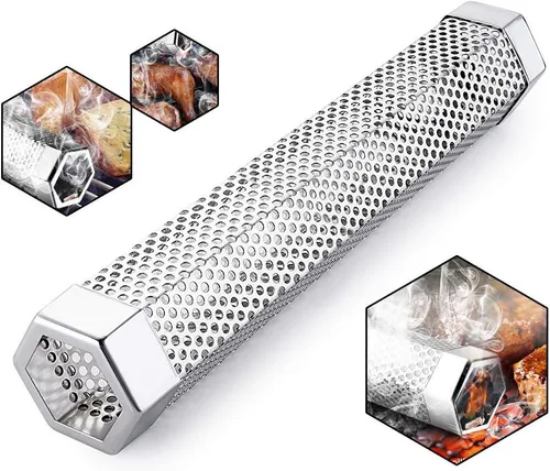 Vista 8 de Tubo de ahumador de pellets para parrilla, 12 pulgadas de acero inoxidable de alta calidad, tubo de pellets de madera para barbacoa de gas, carbón