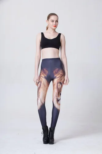 Vista 2 de Sister Amy Leggings elásticos de tobillo con estampado de animales digitales para mujer