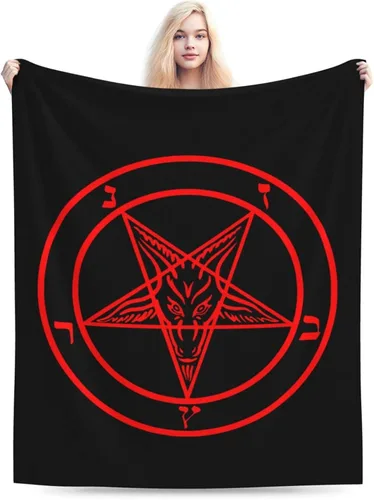 Vista 4 de Baphomet Satan Symbol - Manta térmica, ligera, súper suave y cálida para todas las estaciones, para sofás