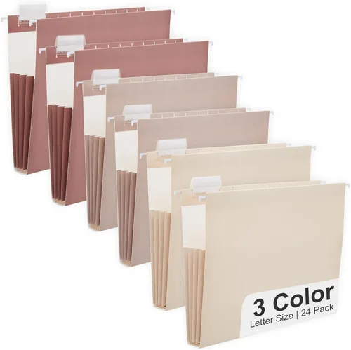 Vista 21 de Y YOMA Tamaño carta, paquete de 6 carpetas colgantes de acordeón con capacidad adicional, carpeta decorativa reforzada, carpeta expandible