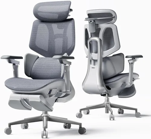 Vista 11 de Hbada X7 Silla ergonómica inteligente, silla de oficina ergonómica, seguimiento lumbar totalmente automatizado, reposacabezas ajustable 4D