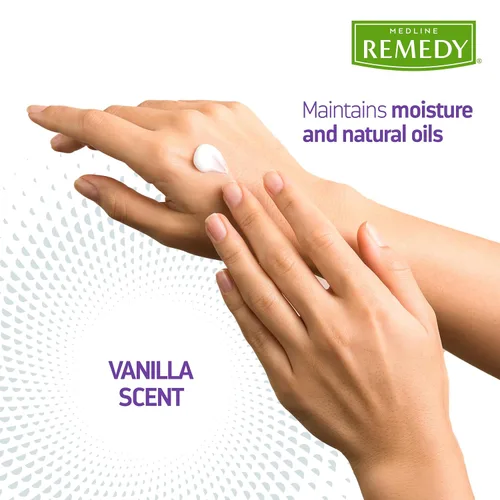 Vista 5 de Medline Remedy Crema clínica para la piel, aroma a vainilla (4 onzas líquidas), crema hidratante facial y corporal para todas las edades, sin