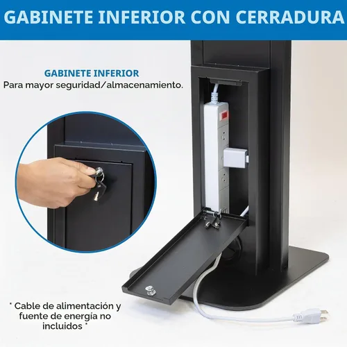 Vista 4 de Mount-It! Soporte de tablet antirrobo para piso y quiosco, quiosco de piso comercial con recinto universal, soporte de montaje de tablet