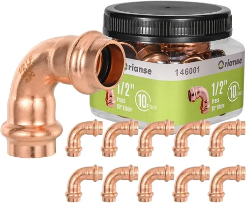 Vista 14 de Copper Pro - Juego de 15 accesorios de prensa de cobre para fontanería resistentes de 1/2 pulgada