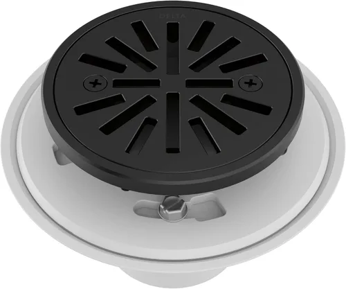 Vista 8 de Delta Drenaje redondo de acero inoxidable negro de 4 pulgadas con junta y puerta de drenaje extraíble, acero inoxidable negro DT061411-KS Negro