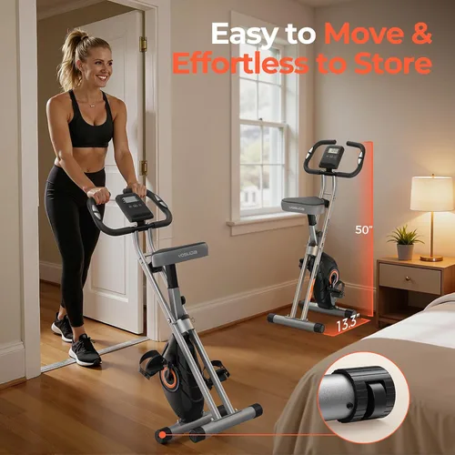 Vista 8 de YOSUDA Bicicleta plegable de ejercicio - Bicicleta fija plegable para entrenamiento en el hogar