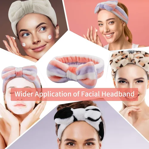 Vista 3 de Ondder Diademas de tela de rizo de spa, 6 unidades para el cuidado de la piel para lavado facial, eliminación de maquillaje y cuidado de la piel