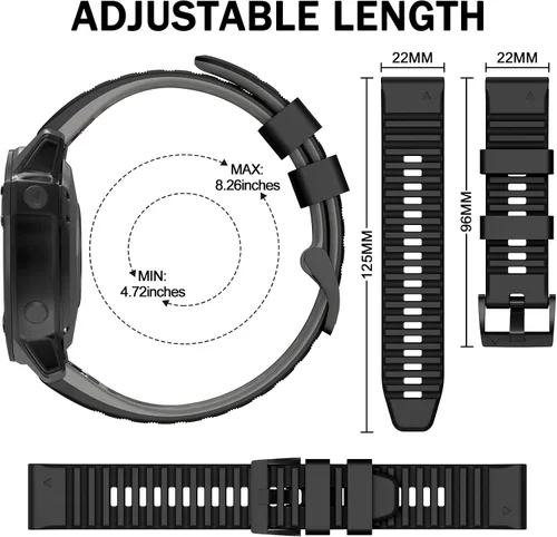 Vista 5 de ISABAKE Compatible con Fenix 6 Watch Band para Fenix 6 Pro/Fenix 5/Fenix 5 Plus/Fenix 7/Forerunner 935/Forerunner 945/Approach S60/Quatix 5