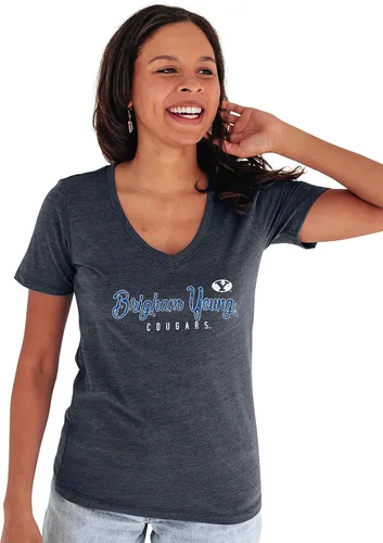 Vista 49 de Blue 84 NCAA - Camiseta de triple mezcla con cuello en V para mujer