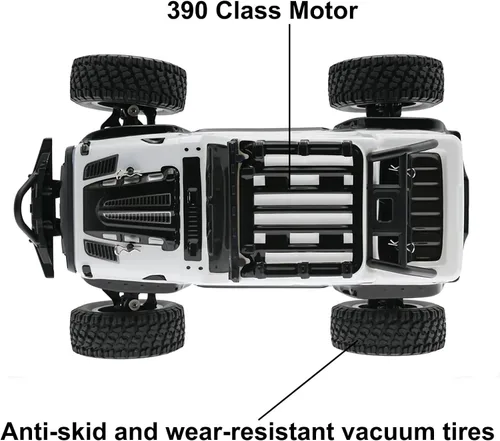 Vista 6 de SCY16103 1/16 RC Car 4X4 RC Truck 35 Km/h RC Cars 2.4GHz 4CH 4WD 390 Class Motor Camión de control remoto con 3 baterías recargables de 1500 mAh