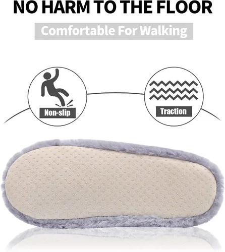 Vista 3 de DICUIRD Pantuflas para mujer, de corte bajo, cómodas y cálidas, antideslizantes, para dormitorio