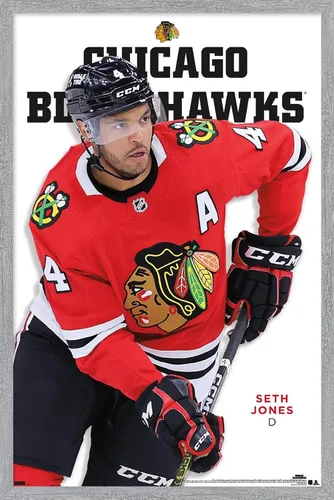 Vista 13 de Trends International NHL Chicago Blackhawks - Póster de pared de la serie 23 de Seth Jones, 22.4 pulgadas de largo x 14.7 pulgadas, versión