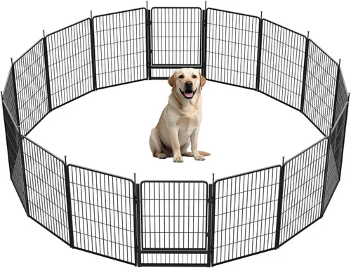 Vista 38 de SunsGrove - Cerca para perros para exteriores, corral resistente de 32 pulgadas con 2 paneles para perros pequeños y medianos, cerca de juego