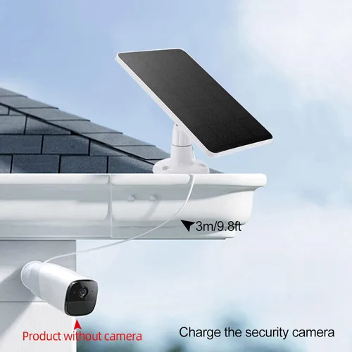 Vista 2 de Panel solar de 4W 5V para cámara al aire libre, para cámara con interfaz micro USB, para cámara de reflector, energía solar para el sistema