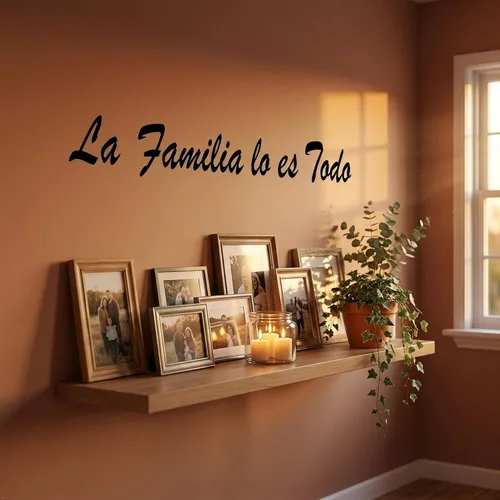 Vista 2 de Blinggo Adhesivo de pared español con texto en inglés «Family is Everything»
