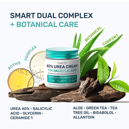 Vista 6 de Crema de urea 40 por ciento para pies de máxima fuerza, crema de urea para pies y removedor de callos, crema exfoliante para talones con ácido
