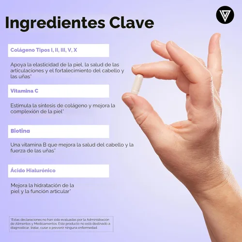 Vista 4 de Vital Vitamins Complejo Multi Colágeno Plus Biotina, Ácido Hialurónico