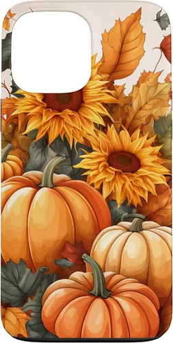 Vista 23 de iPhone 16 Nice Art Of Fall Pumpkins, Sunflowers, And Autumn Leaves Case
