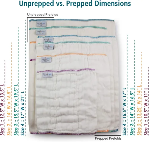 Vista 5 de Kanga Care Pañales reutilizables sin blanquear 70% viscosa de rayón de bambú / 30% algodón preplegados pañales de tela (6 unidades) – Talla 2: bebé