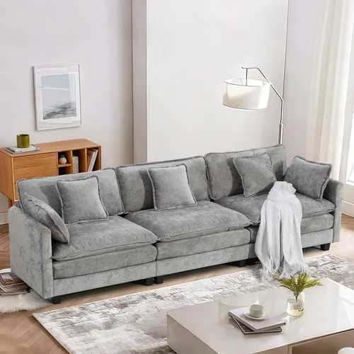 Vista 54 de SoarFlash Sofá modula, de felpilla, posición de en medio, beige