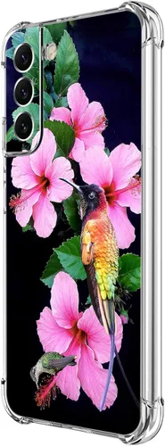 Vista 26 de Funda para Galaxy S22 Plus, protección contra caídas de rosas y mariposas azules, a prueba de golpes, de cuerpo completo, resistente a los arañazos