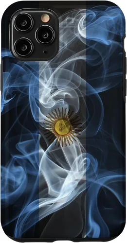 Vista 29 de iPhone 16 Smoky Argentina Flag - Funda de orgullo argentino estilo humo