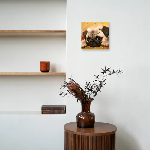 Vista 8 de 3drose Reloj de pared Pug, 10 x 10 pulgadas