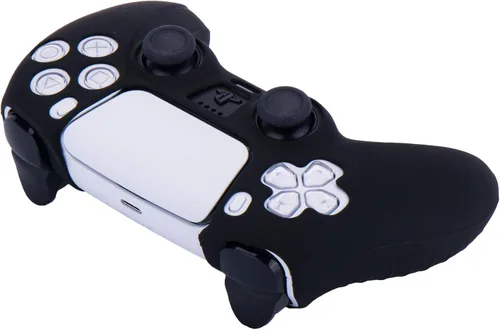 Vista 5 de YoRHa Funda de silicona para PS5 Dualsense Controller x 10 (negro) con empuñaduras para el pulgar