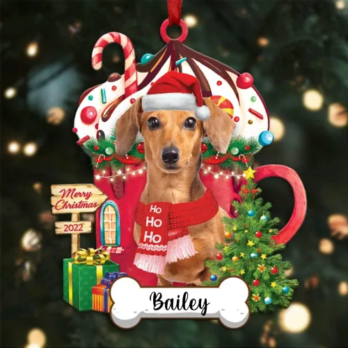 Vista 95 de Amantes de los perros de Navidad – Navidad de perros disponibles para muchos perros Shi Tzu – Adorno con forma personalizada, adorno de Navidad