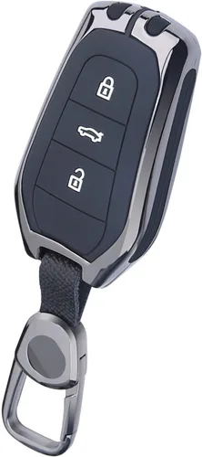Vista 2 de ZZBYFDC Funda para llavero de coche inteligente de aleación de zinc, compatible con Peugeot 208 308 508 3008 5008 Citroen C4 Picasso DS3 DS4 DS5 DS6