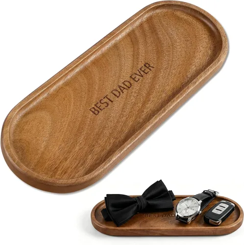 Vista 14 de Bandeja pequeña de madera Bandeja de madera de acacia para tocador, encimera de baño, mesa de café e inodoro Perfecto para joyas, llaves