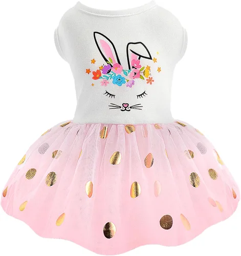 Vista 5 de Yikeyo Vestido de perro para primavera y verano, ropa de perro para perros pequeños, falda para perros pequeños, vestidos de cachorro, vestido