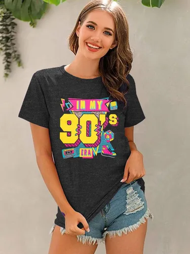 Vista 3 de Camisas de los años 80 para mujer, camiseta con estampado vintage de los años 80, ropa de fiesta casual de los años 80