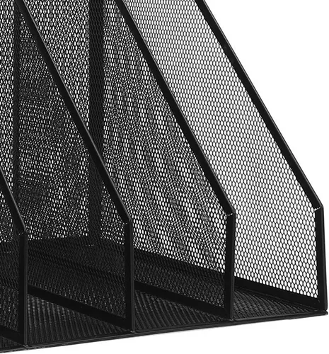 Vista 7 de Desk File Organizer Sturdy Iron Mesh 5 Section Vertical File Folder Document Holder for Office Workspace Desktop Organization