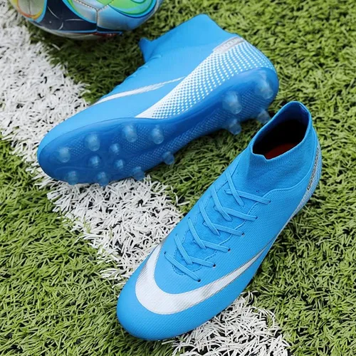 Vista 3 de miscloder Tenis de fútbol unisex para hombre, zapatos de fútbol de caña alta para hombre, zapatos de fútbol para interiores, tacos de fútbol