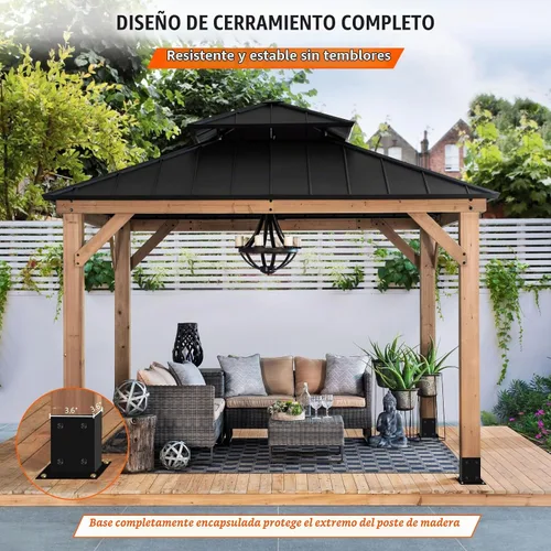 Vista 2 de Base de anclaje de poste de 2 picos, base de poste de madera de hormigón para valla de 4 x 4 pulgadas (real:3.5 x 3.5 pulgadas), soporte para poste
