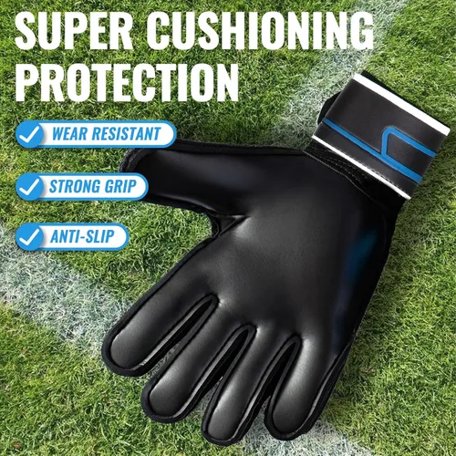 Vista 4 de Malker Guantes de Portero de Fútbol Guantes de Portero con Fingersave y Protección Doble de Muñeca, Guantes de Portero de Agarre Fuerte para Niños
