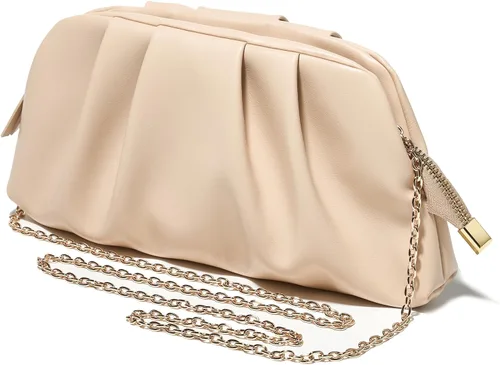 Vista 3 de SWEETV Dressy Vegan Leather Clutch Purse for Women Formal, Soft Pleated PU Evening Clutch for Weddings, Proms, Cocktail-Gemma
