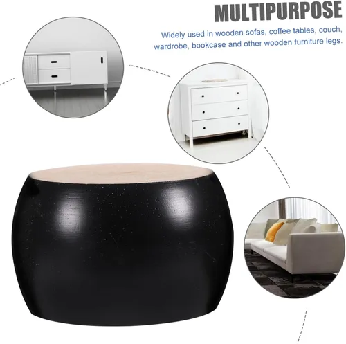 Vista 6 de Uonlytech Patas de sofá de madera maciza, patas de sofá de madera para muebles debajo de los muebles, sofá redondo de 2 pulgadas, patas de moño