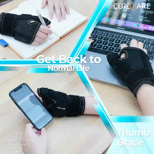 Vista 9 de CURECARE Nueva Férula de Pulgar Actualizada para Mujeres y Hombres, Férula de Pulgar Reversible para el Síndrome del Pulgar Gatillo para Soporte