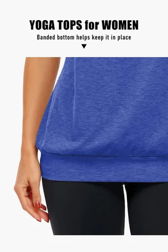 Vista 5 de NEWMEEN Blevonh - Camiseta deportiva sin mangas para mujer, cuello redondo, tirantes delgados, espalda cruzada