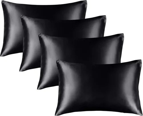 Vista 86 de BEDELITE Funda de almohada de satén para cabello y piel, súper suave y refrescante similar a las fundas de almohada de seda, paquete de 2 con cierre