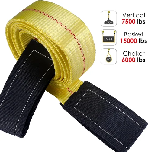 Vista 3 de Toolly Correas de elevación de 10 x 2 pulgadas, capacidad de 15,000 libras, correa de nailon para ojo, correa de nailon para levantar árboles