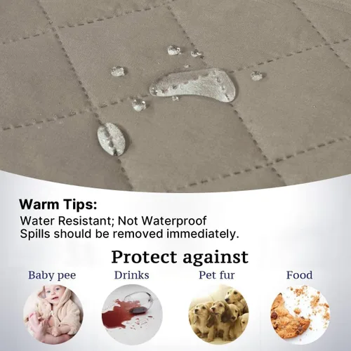 Vista 102 de H.VERSAILTEX Funda de sofá resistente al agua para sofá de 3 cojines, reversible, protector de muebles acolchado con correa elástica, funda de sofá