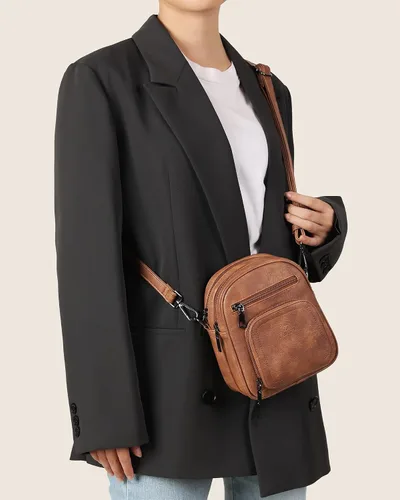 Vista 2 de FADEON Mini bolsos cruzados para mujer, bolso cruzado pequeño, bolso cruzado de diseñador, bolsa de hombro, ranura para tarjetas